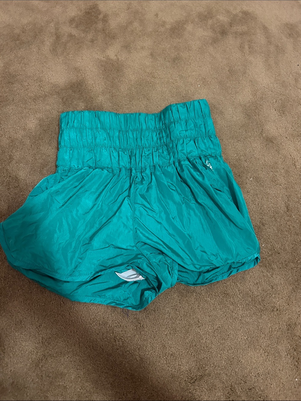 Kids High-Waist Green Active Shorts